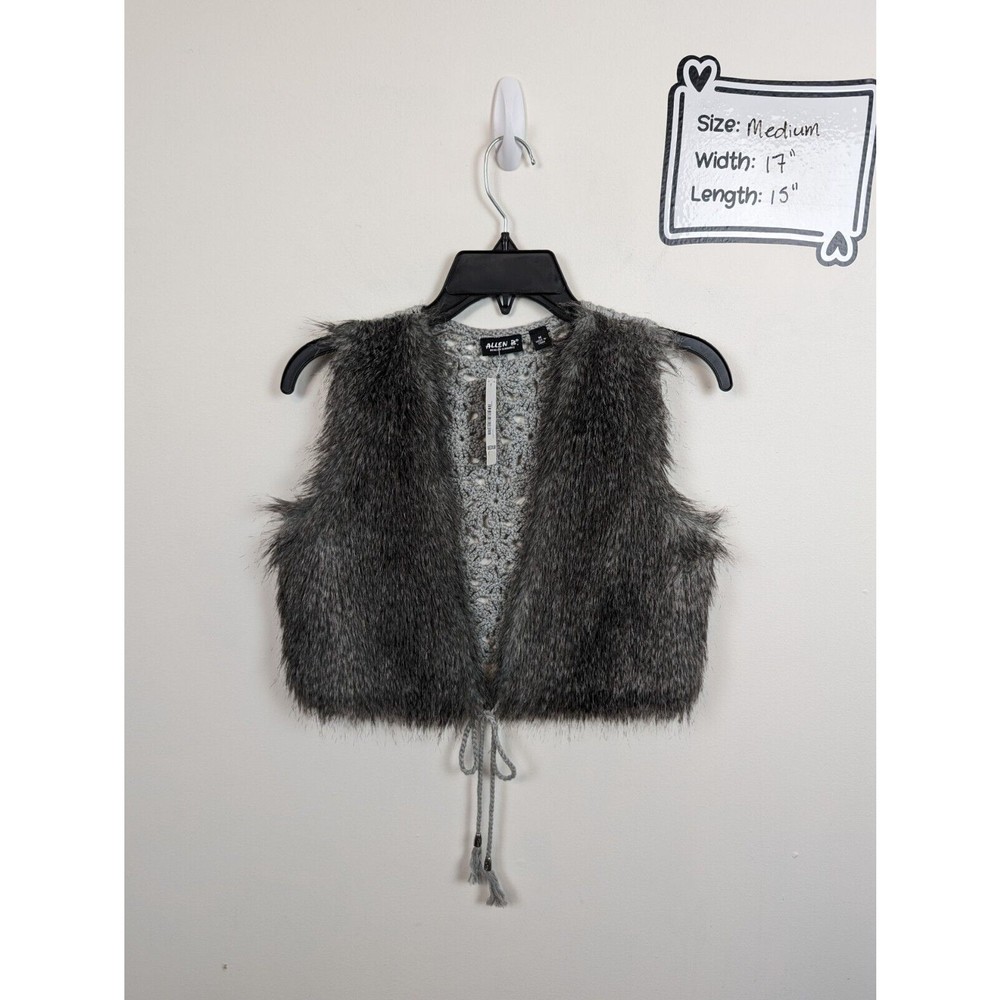 NEW Allen B by Allen Schwartz Vest Faux Fur with Crochet Back Medium